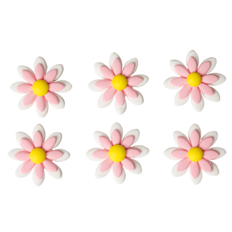 Margarita de azúcar blanca y rosa