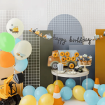 Cumpleaños con temática de obra en construcción