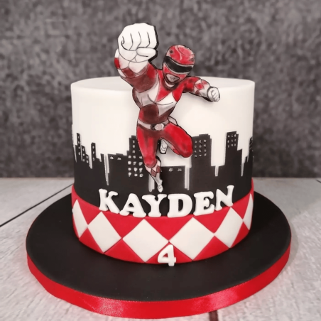 Pastel de pasta de azúcar de los Power Rangers