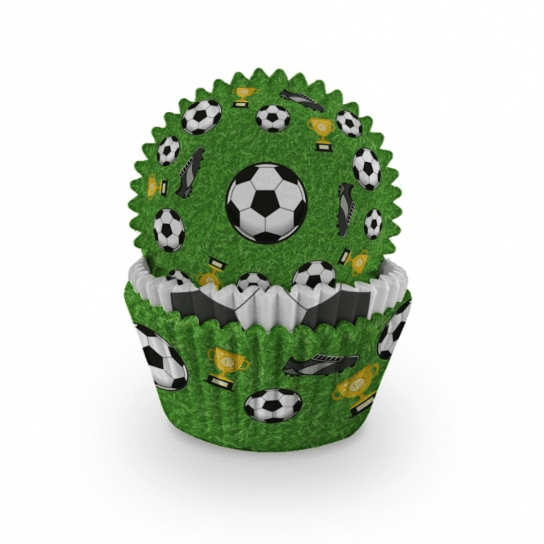 cápsulas para cupcakes con temática de fútbol