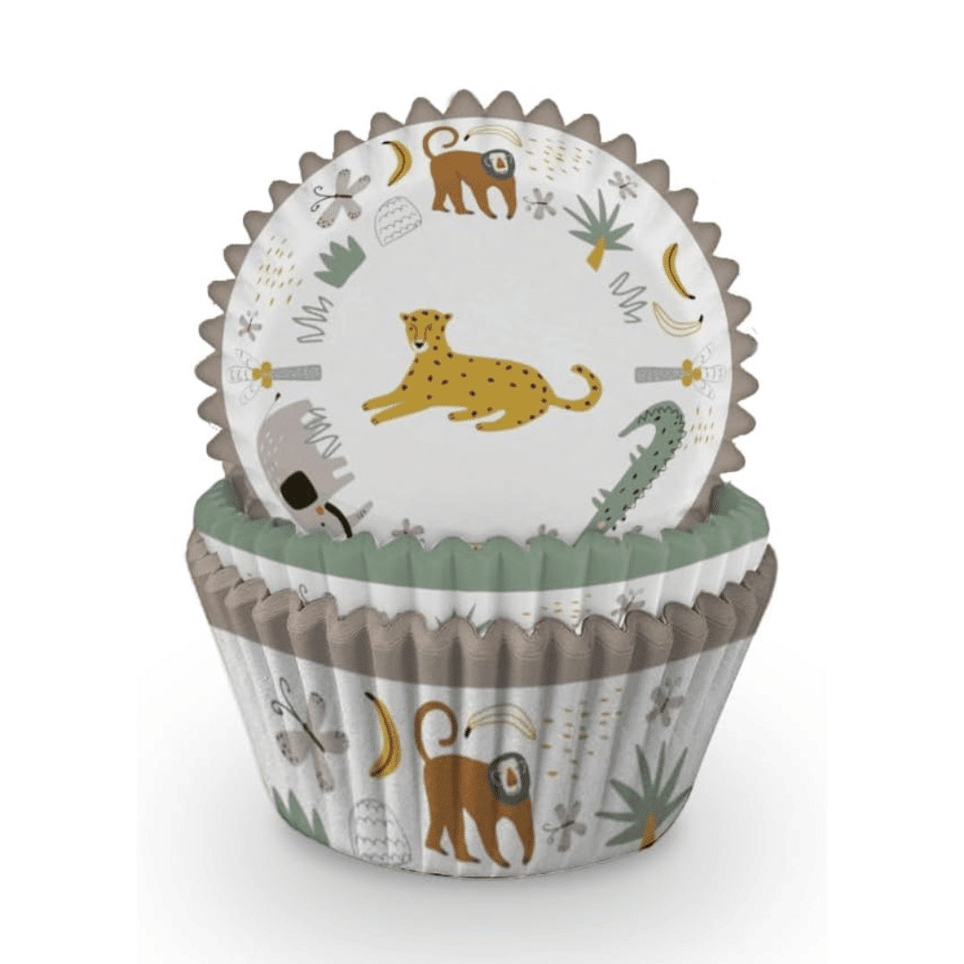 60 cápsulas para cupcakes de safari
