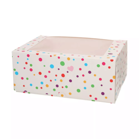 Juego de 3 cajas para cupcakes con lunares