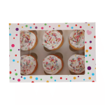 Juego de 3 cajas para cupcakes con lunares