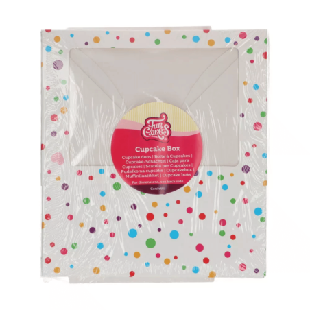 Juego de 3 cajas para cupcakes con lunares