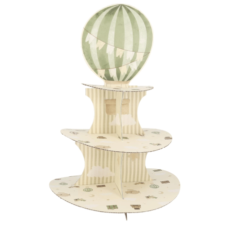 Soporte para cupcakes con forma de globo aerostático