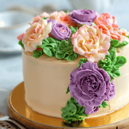 pastel de caza furtiva con flores