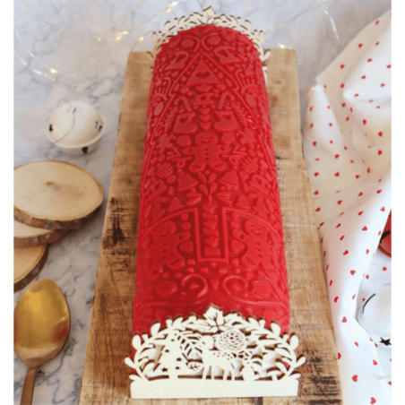 Tapete de silicona para patrones de troncos navideños Scrapcooking