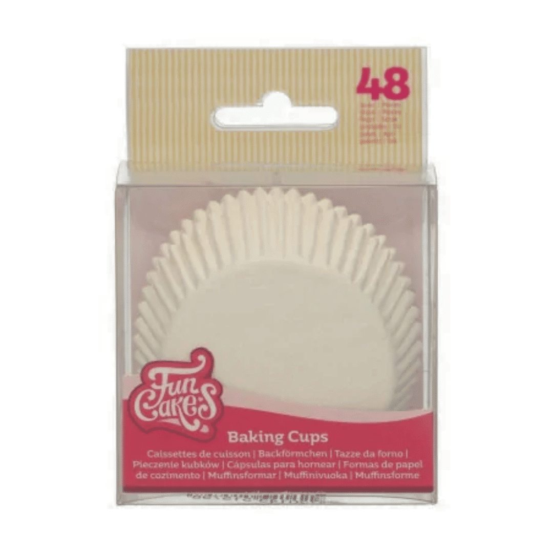 48 cápsulas blancas para cupcakes