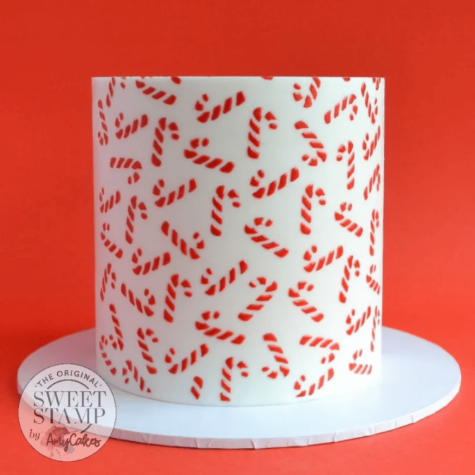 Stencil con bastón de caramelo navideño de SweetStamp