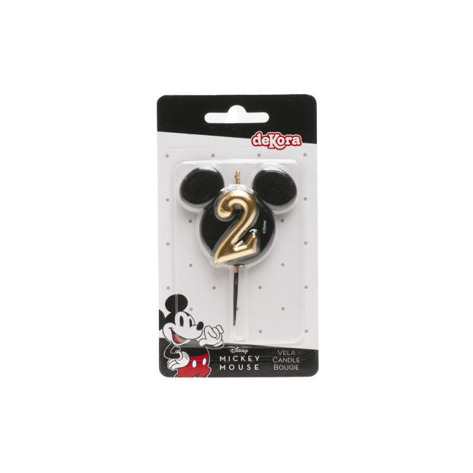 Vela para pastel del segundo cumpleaños de Mickey Mouse
