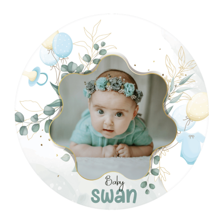 Foto comestible de bebé niño de 24 cm para personalizar