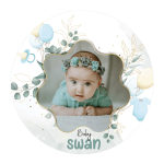 Foto comestible de bebé niño de 24 cm para personalizar
