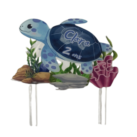 Adorno para tarta de tortuga personalizado
