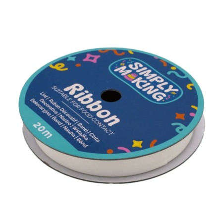 Cinta adhesiva decorativa blanca para alimentos