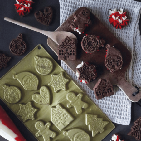Molde de silicona para galletas navideñas
