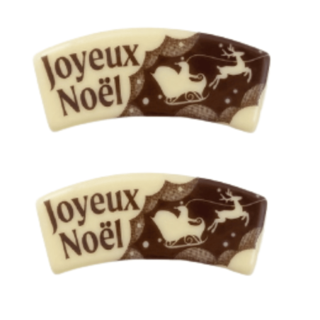 Placa de chocolate - Feliz Navidad - para tronco de Navidad - juego de 2