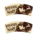 Placa de chocolate - Feliz Navidad - para tronco de Navidad - juego de 2