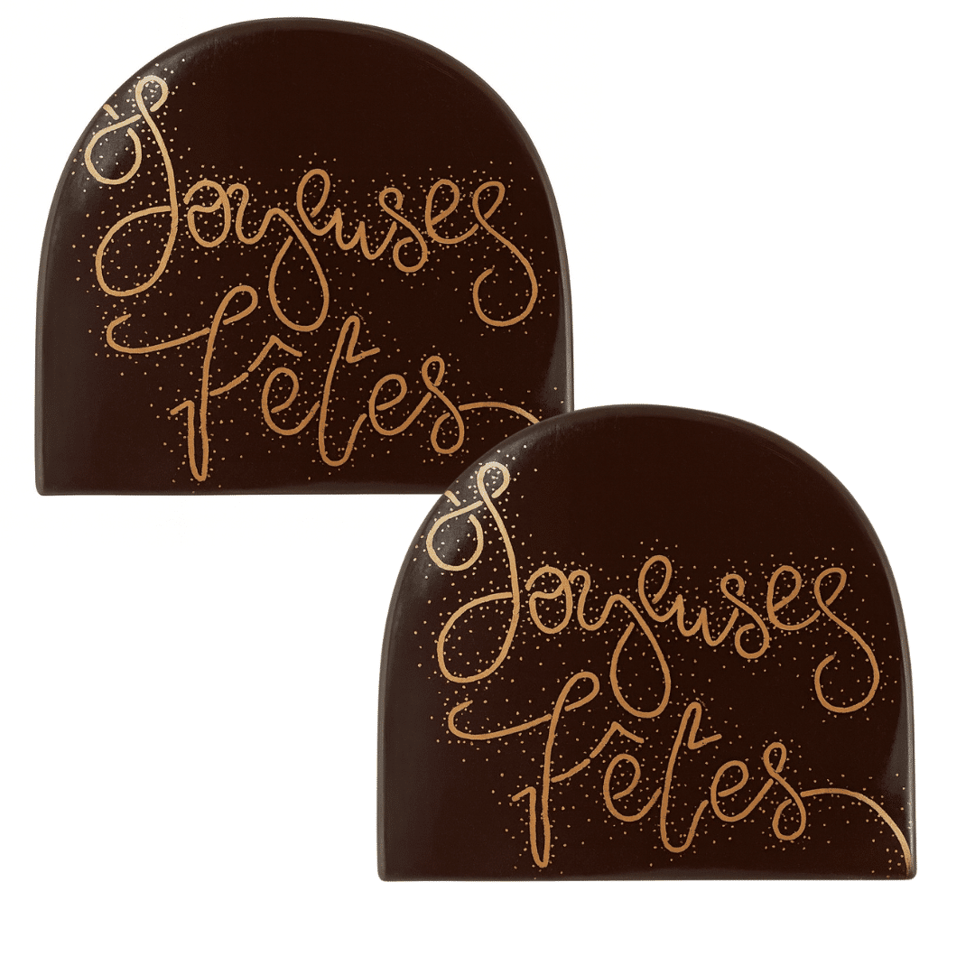 Adornos de chocolate para tronco de Navidad - juego de 2