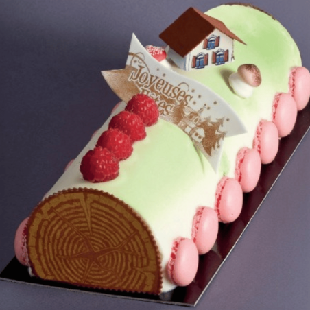 2 extremos de troncos sin levadura efecto madera - Decoración comestible