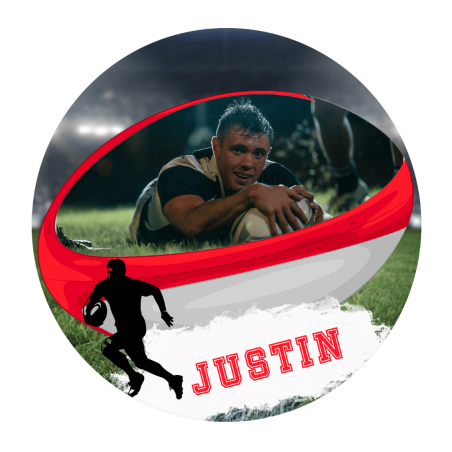 Foto de rugby comestible personalizable