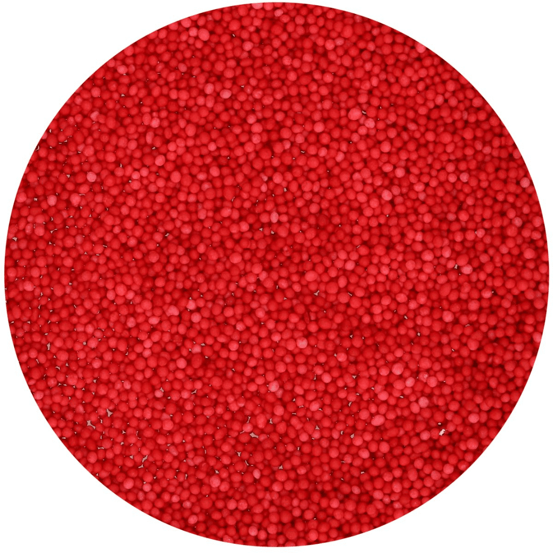 Mini perlas de azúcar rojas