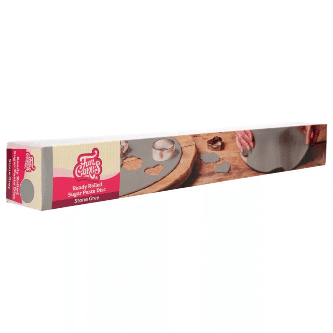 rollo de fondant gris extendido funcakes