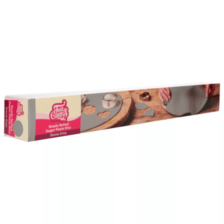 rollo de fondant gris extendido funcakes