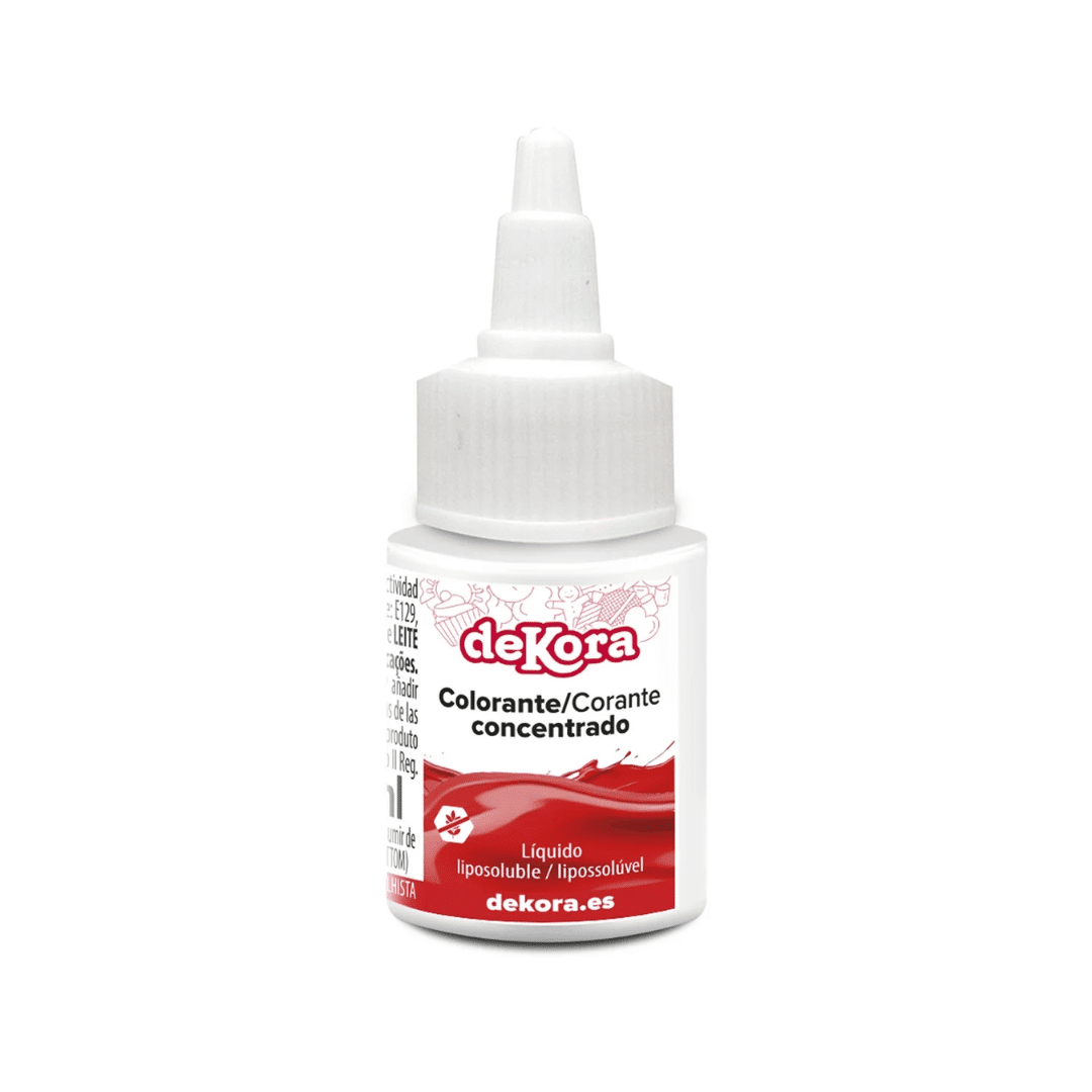 colorante rojo liposoluble líquido Dekora
