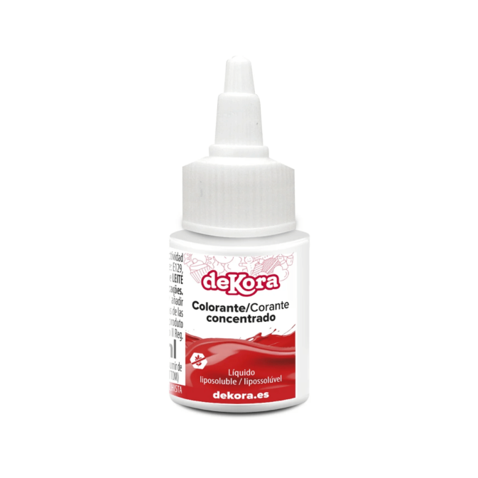 colorante rojo liposoluble líquido Dekora