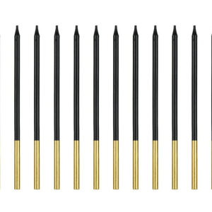 Bougie anniversaire noire - 12 pièces de 14 cm