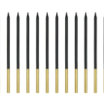 Bougie anniversaire noire - 12 pièces de 14 cm