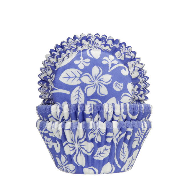 50 moules à cupcake papier motif fleur aloha House of Marie