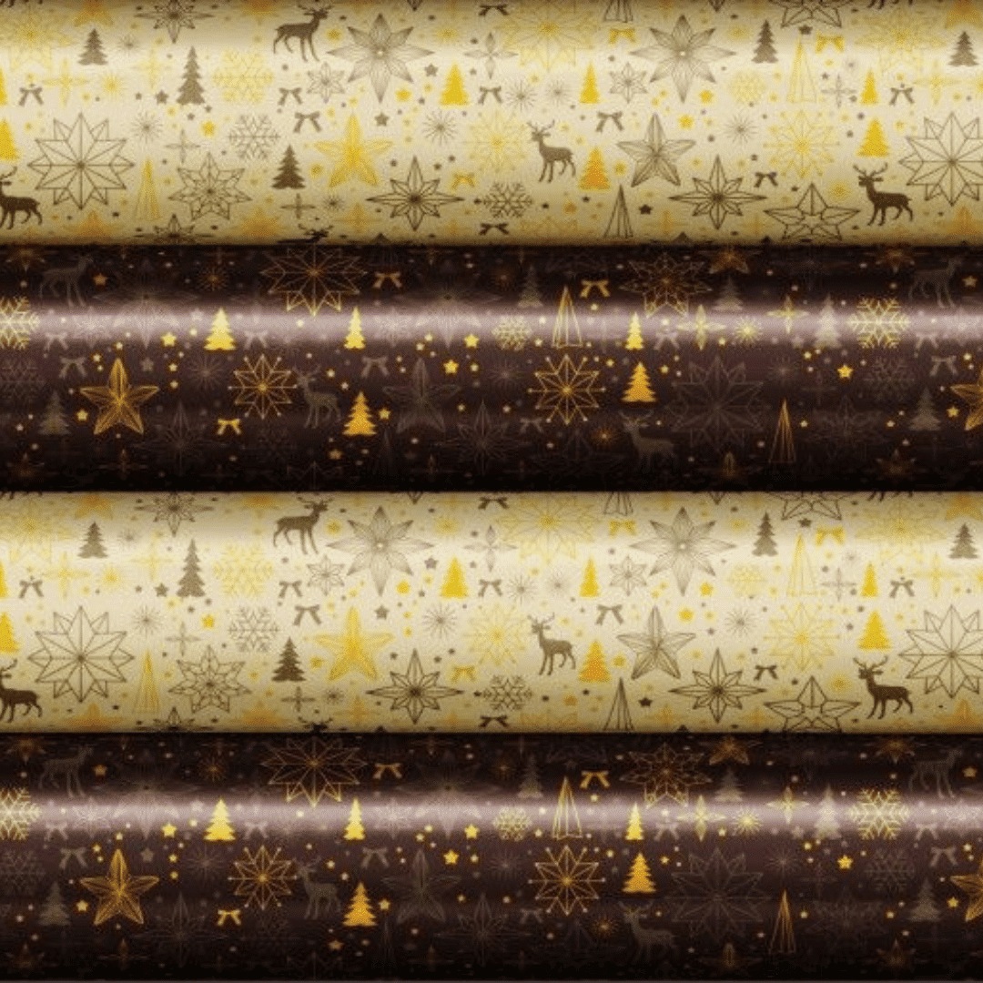 transfer para chocolate navideño naranja y dorado