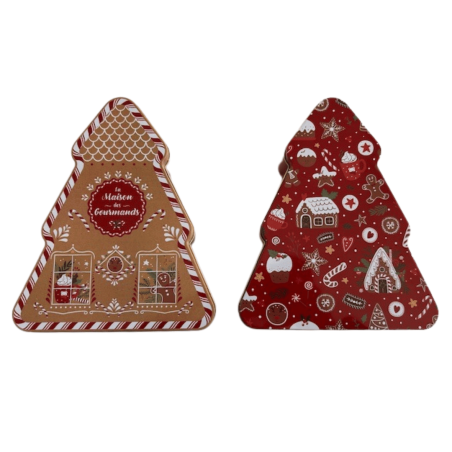 Caja de galletas de árbol de Navidad