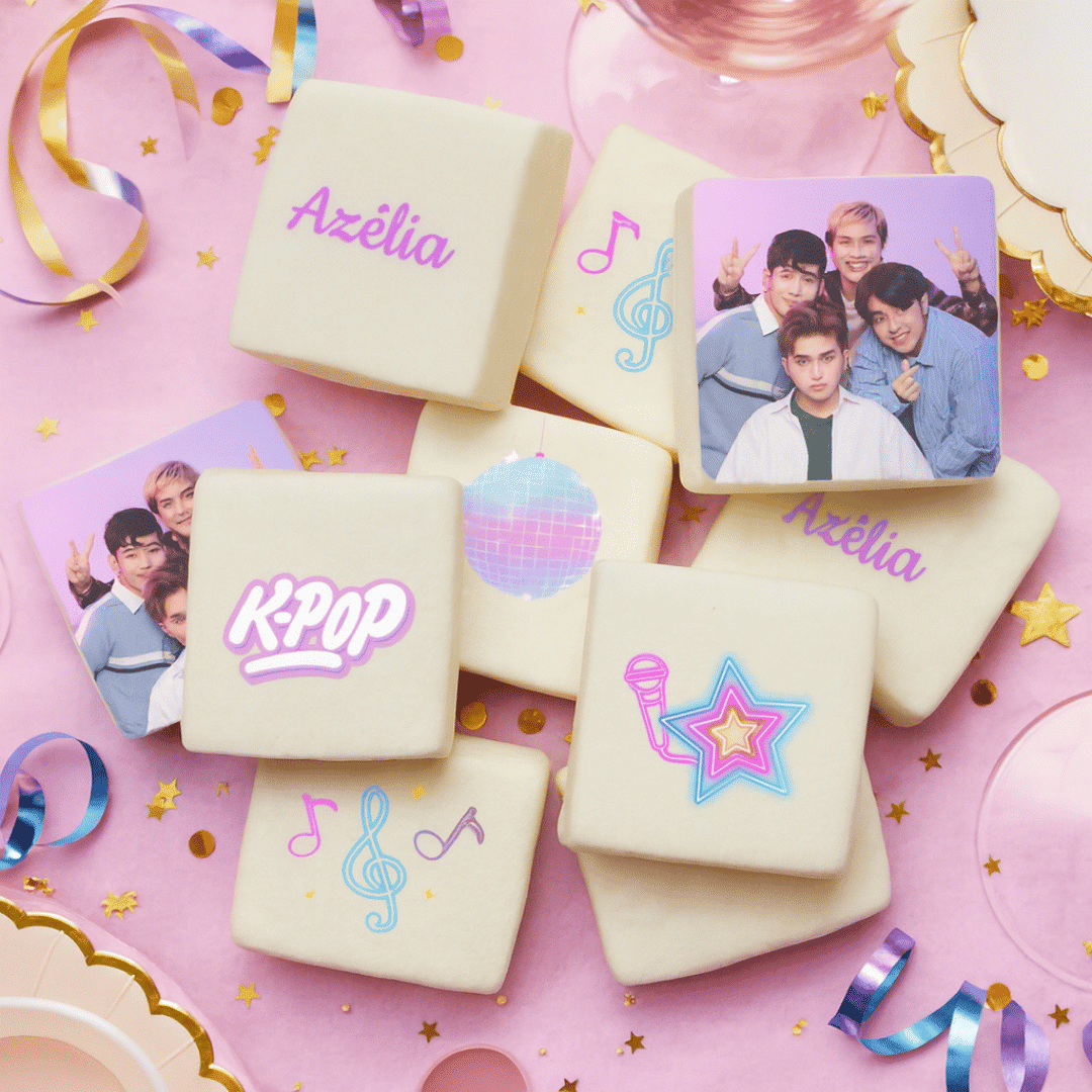Malvaviscos de cumpleaños con temática K-pop