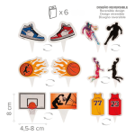 Adornos para cupcakes de baloncesto