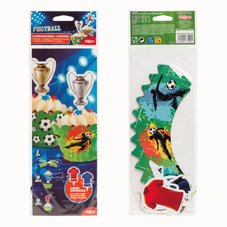 Kit para decorar cupcakes con temática de fútbol