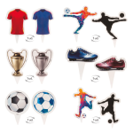 Adornos para cupcakes de cumpleaños de fútbol