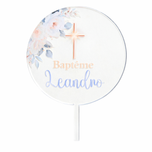 Topper Bautizo con nombre personalizado