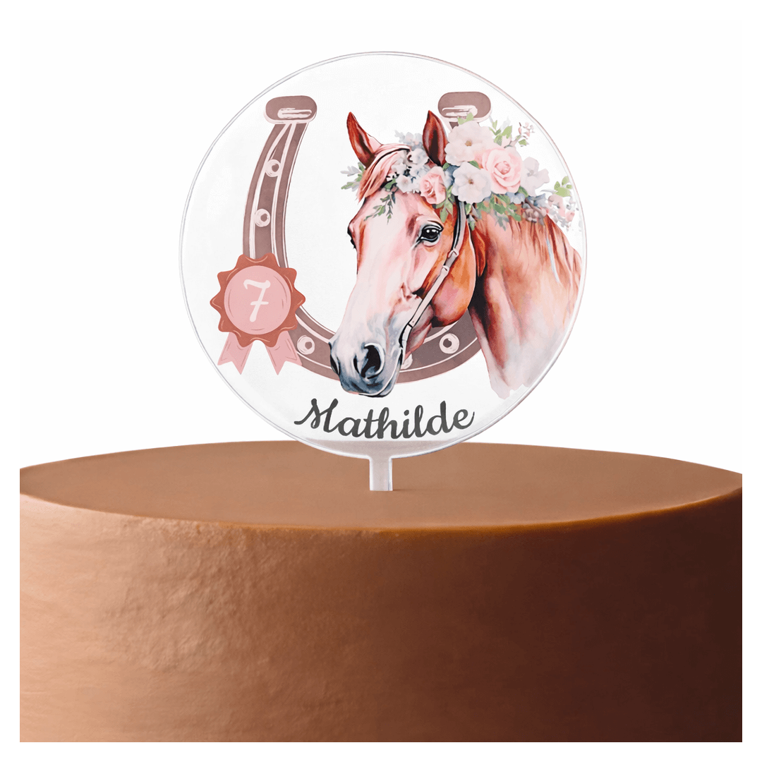 Topper de pastel de equitación personalizable