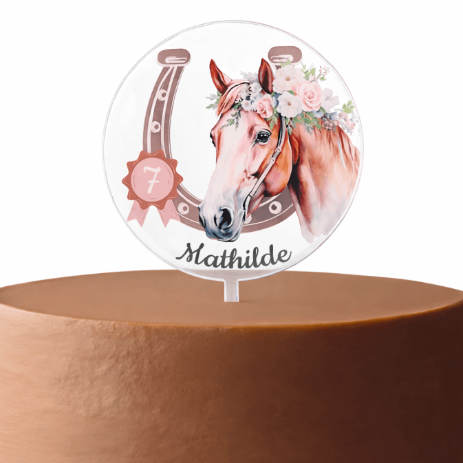Topper de pastel de equitación personalizable