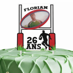 Adorno para tarta con foto personalizable de rugby