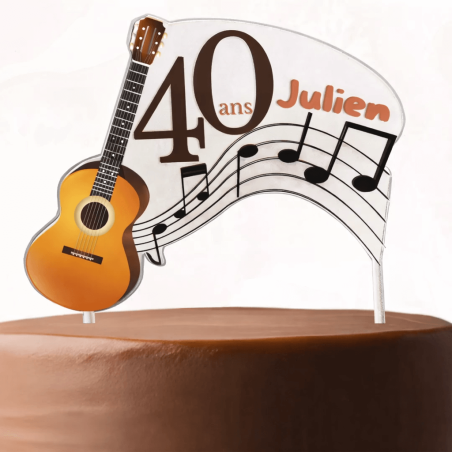 Adorno para tarta de guitarra personalizable para diseño de tartas