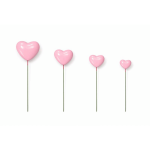 corazones decorativos de color rosa claro para pastel