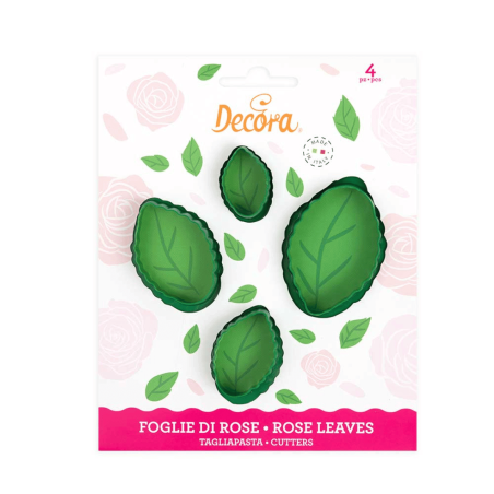 4 cortadores de hojas de rosas | Material de diseño de pastel