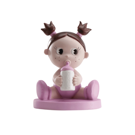 Figurine fille gâteau de baptême HT 10 cm