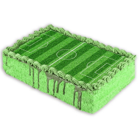 Decoración de pastel de estadio de fútbol