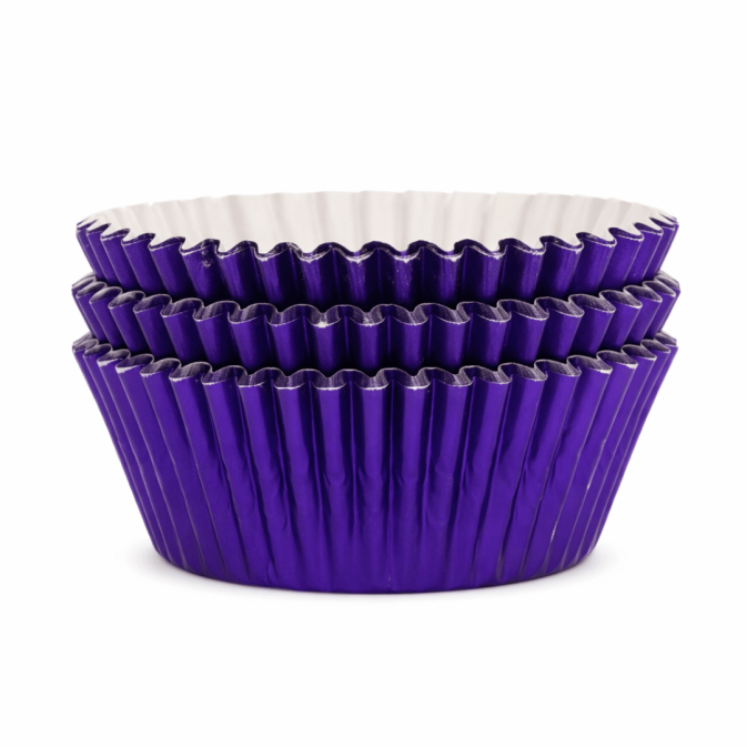 cápsulas para cupcakes de color morado metalizado