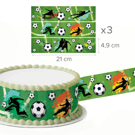 Contour de gâteau comestible foot
