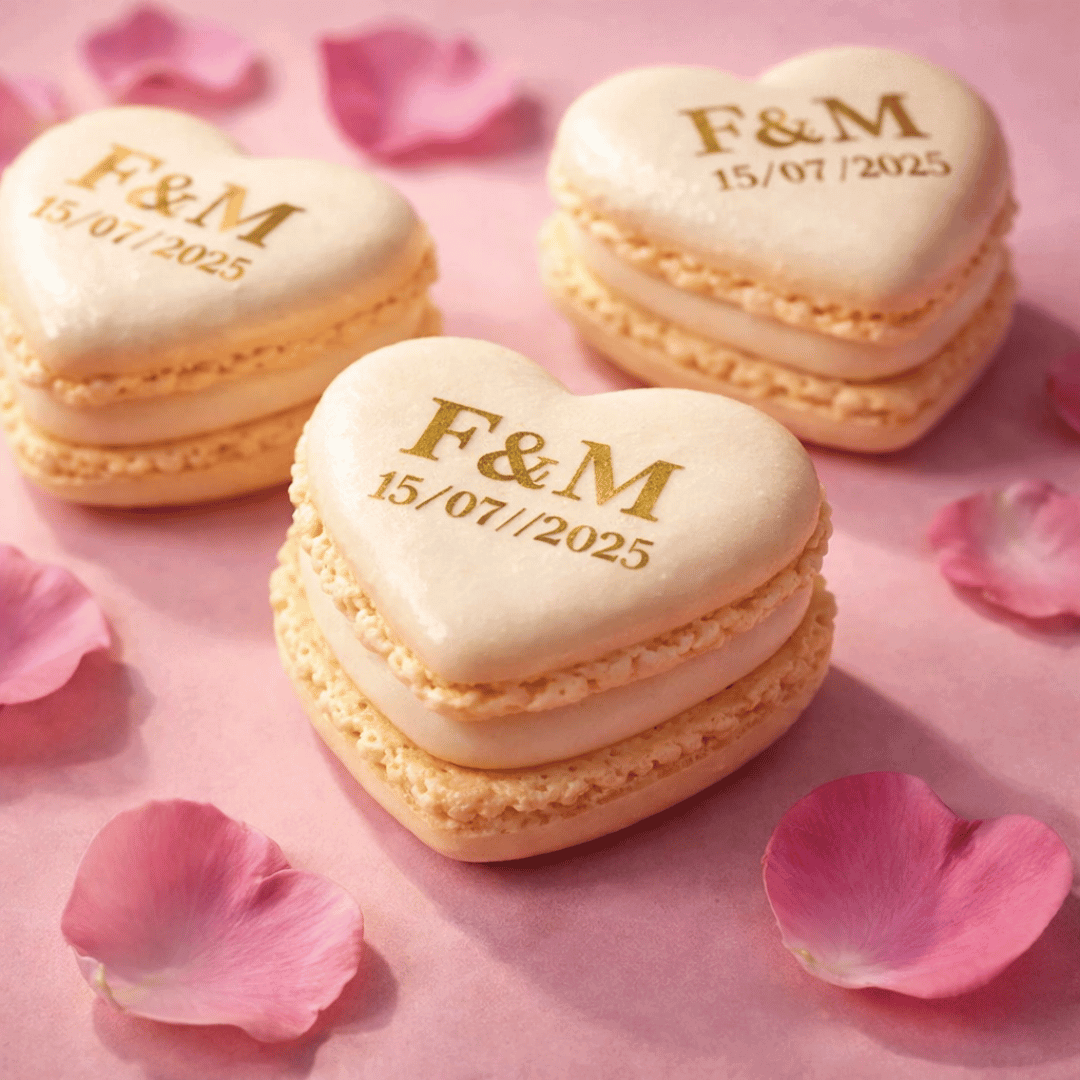Conchas de macarrones con forma de corazón personalizables